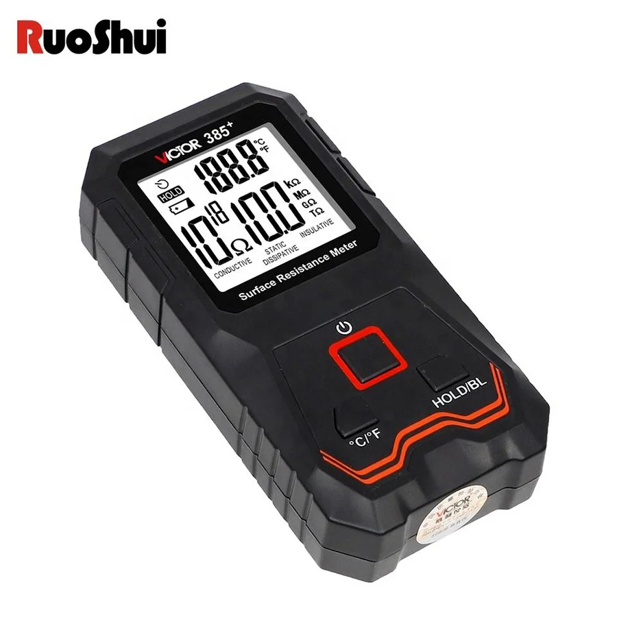 vic tor 385+ Surface Resistivity Meter Conductive Static Dissipative Insulation Indication Surface Resistance Tester