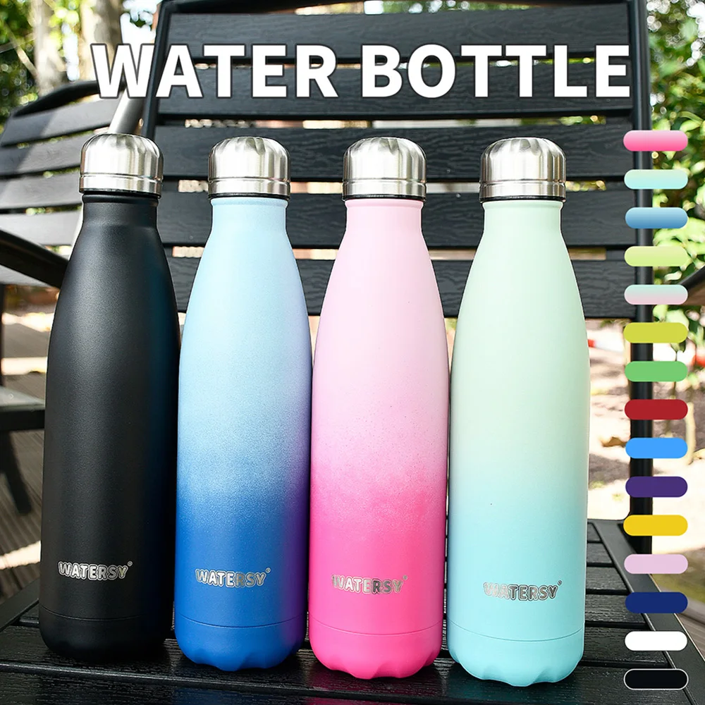 500ML Stainless Steel Thermos Mug Sports Water Bottle Cold and Hot Thermal Cups Vacuum Travel Tumbler Mug Thermal Bike Bottle