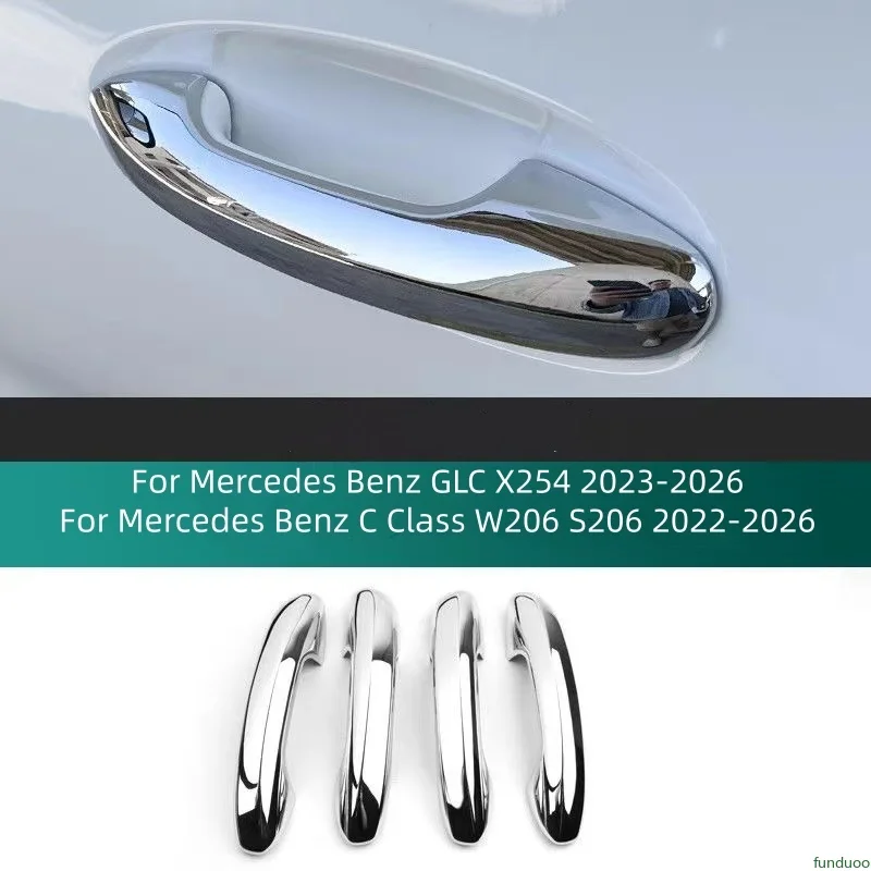 Abs Carbon Fiber Car Door Handle Trim Cover for Mercedes Benz GLC X254 C Class W206 S206 2023 2024 2025 2026 Auto Accessories