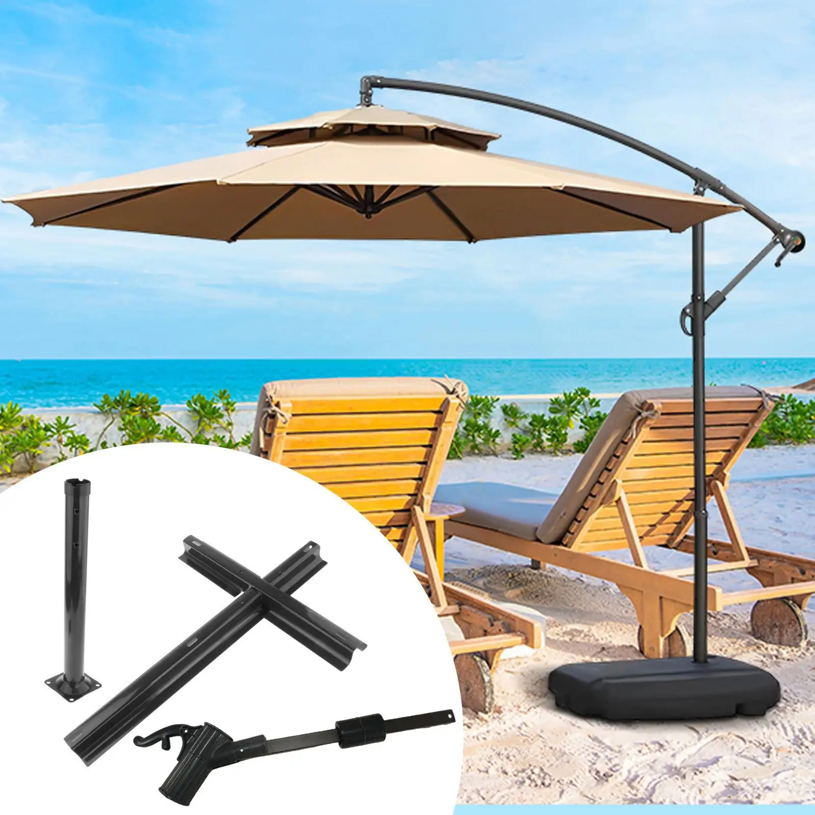 Patio Umbrella Accessories Parasol Umbrella Bases Umbrella Attachment Heavy Duty for Backyard Garden Umbrella Table Deck