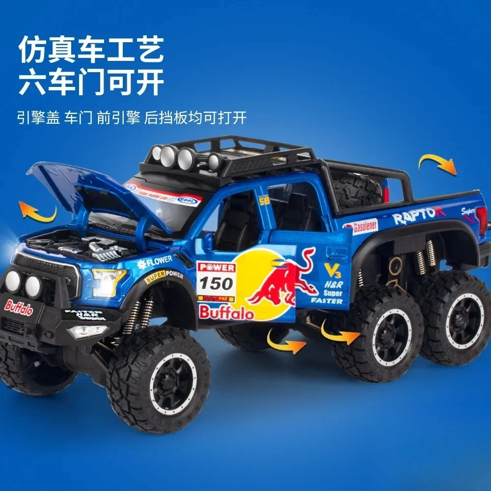 1:28 Terreinwagen Diecast Metaallegering Model Trek Geluid Licht Auto Kinderen Gift Diecast Legering Model Auto Collectible
