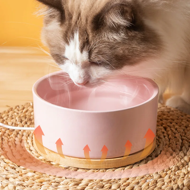 

Auto Ceramics Pet , Cat ,dog Bowl,cat Water Bowls, Wooden Base Puppy Bowl, Thermostatic Heating Pet Drinker, Winter Warm