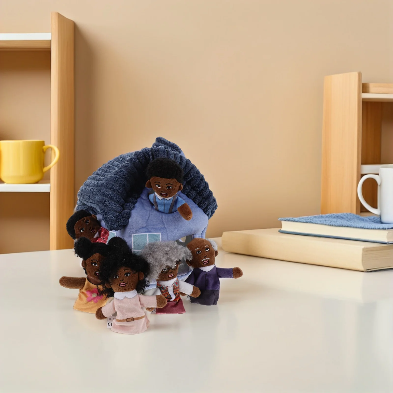 1 Set Cartoon Finger African Family Preschool Role Play Storytelling Props Hand For Classroom Kids Mini Hand Puppets Puppet