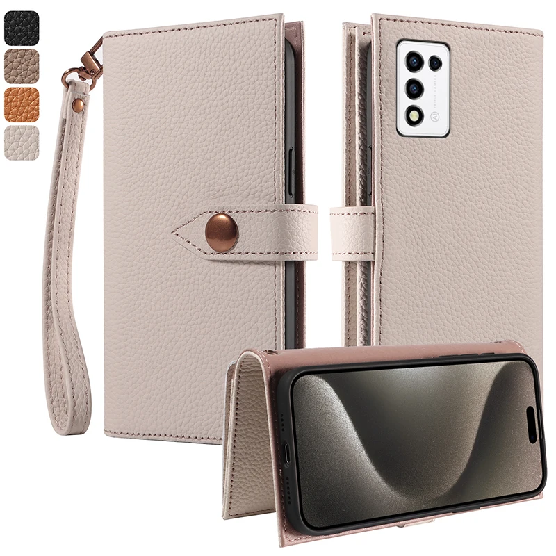 

100% Real leather multifunctional card slot wallet Cover For ZTE Libero 5G II III Flip Magnetic button shockproof phone Case