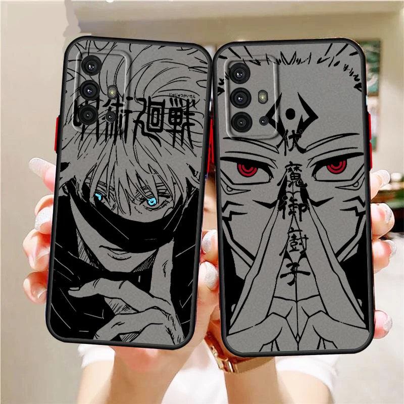 

Satoru G-Gojo J-Jujutsu Kaisen Frosted Translucent For Samsung Galaxy S24 S23 S22 S21 S20 FE S10 S9 S8 Plus Ultra Pro 5G Cover