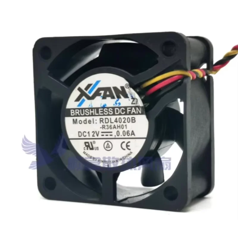 Xfan Rdl4020b Dc 12V 0,06a 40X40X20Mm 3-draads Server Koelventilator