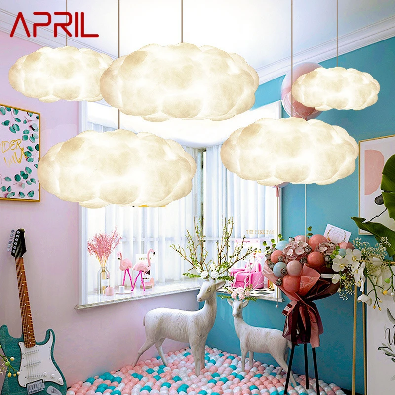 

APRIL Wedding Props White Cloud Shaped Chandeliers Shopping Mall Ceiling Decorative Lights Wedding Welcome Area Lighting