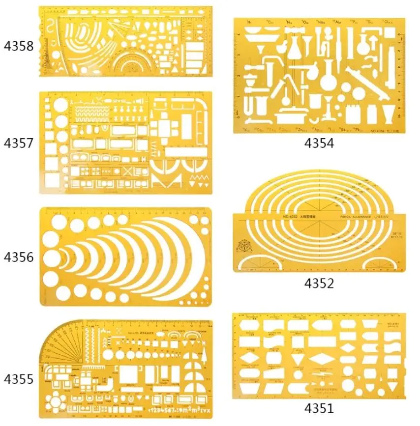 Ruler Durable Kit Resin Building Military Drawing Furniture Construction Architect Template Drafting Stencil Measuring Tool