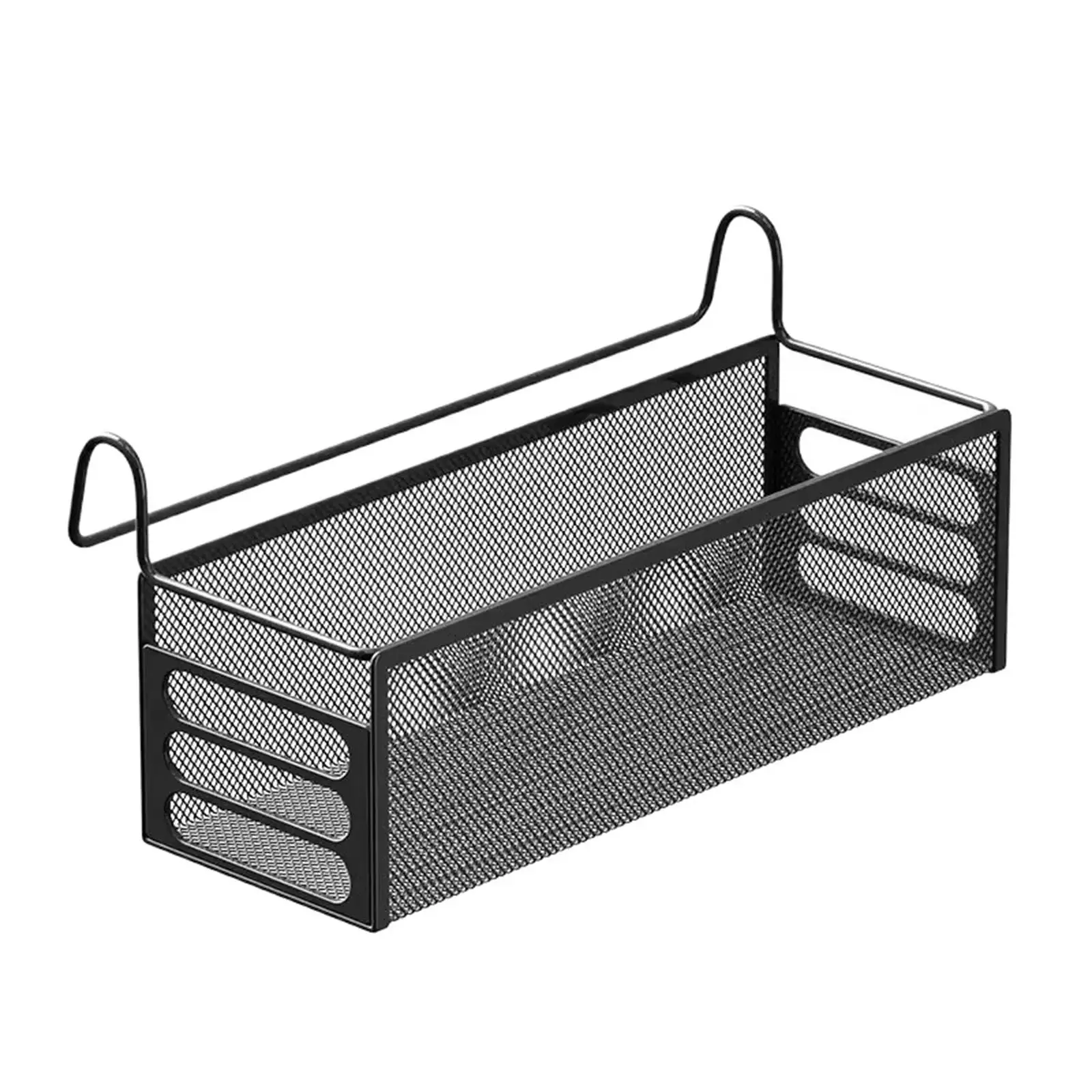 Multifunctional Iron Storage Basket Mesh Bedside Rack for Office Bedroom Linen Storage Organizer
