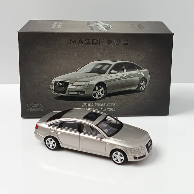 MASDI 1:64 Audi A6L(C6) الجيل السادس Bisco Blue، نموذج سيارة مصنوع من خليط معدني مصبوب، ديكور للبالغين، لعبة للمراهقين، هدية المهرجان.