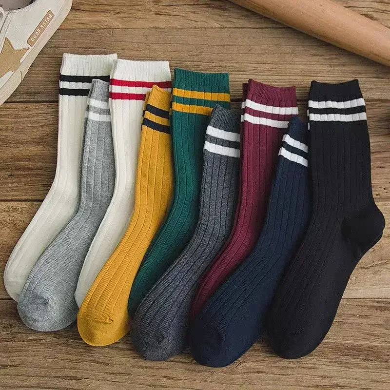 

Striped Sports Women Socks Japanese Fashion High School Girls Socks Women Casual Fashion Harajuku Streetwear Knitting Long Socks