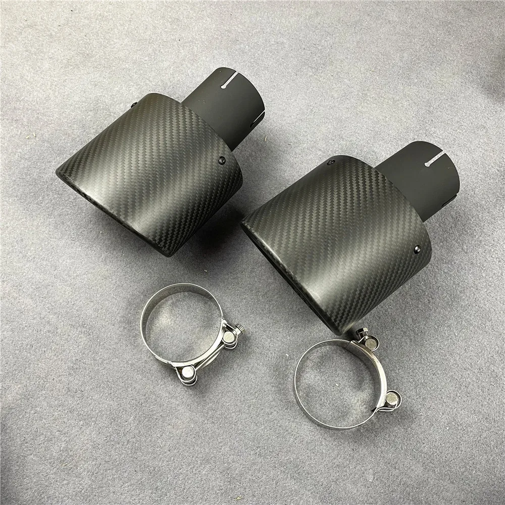 1 PC Oval Big Exhaust Pipe Car Universal No Logo Muffler Tip Stainless Steel Carbon Fiber Tail Throat Rear Nozzles Outlet 130MM