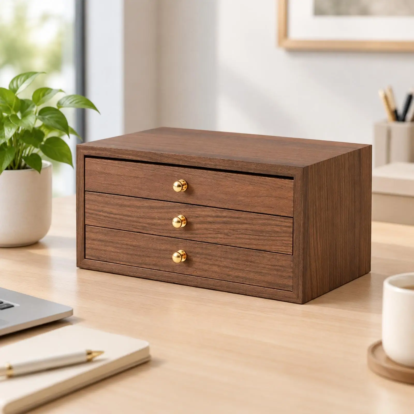Jewelry Storage Cabinet Wooden Organizer Box with Multiple Drawers for Necklaces Bracelets Earrings Rings Watch Holder for
