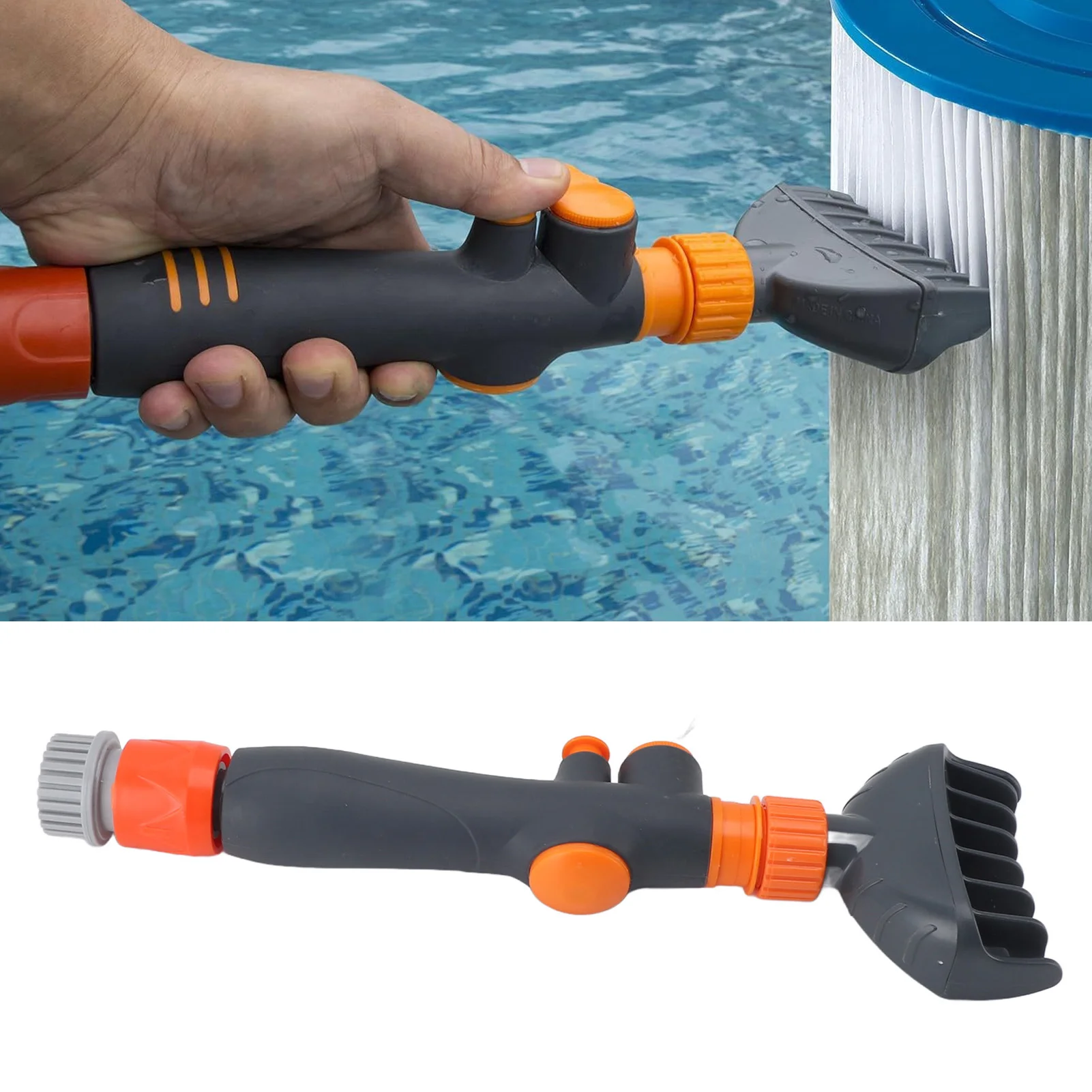 Limpiador de filtro de cartucho de piscina, herramienta de fijación de manguera de limpieza de filtro, eficiente, fácil y reutilizable para Spa