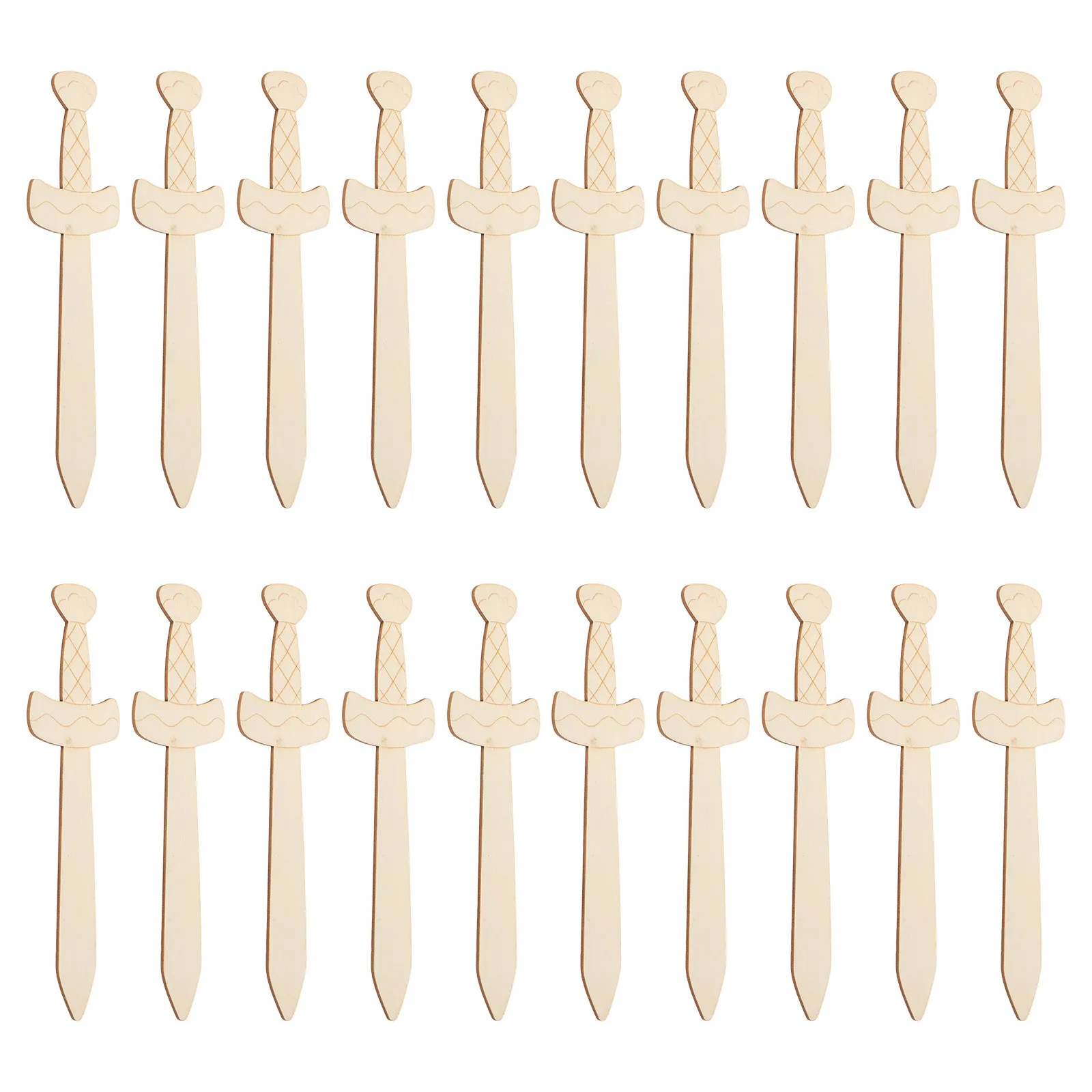 20Pcs Wooden Swords to Decorate Unfinished Wood Sword Craft Shapes for Birthday Party Classroom Family Bonding Creative Painting - view 6