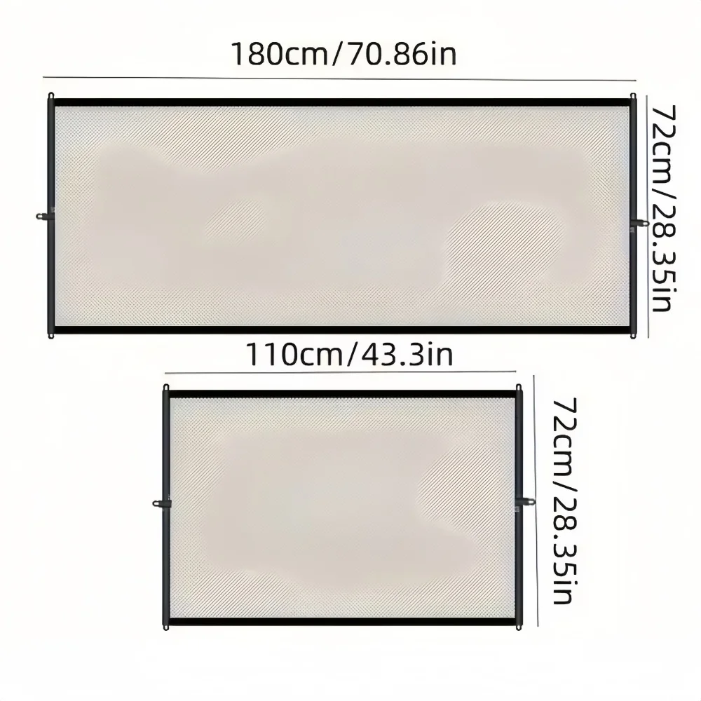 1pc Household Practical No Drilling Folding Breathable Mesh Fence Pet Dog Fence Equipped with 6 Hooks Pet Isolation Net