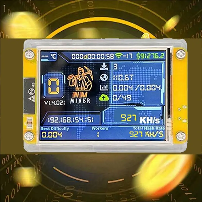 Nmminer Bitcoin Nerdminer 930KH/S Solo Miner Harshrate atualizado 3,5 polegadas grande display Crypto Lottery Miner