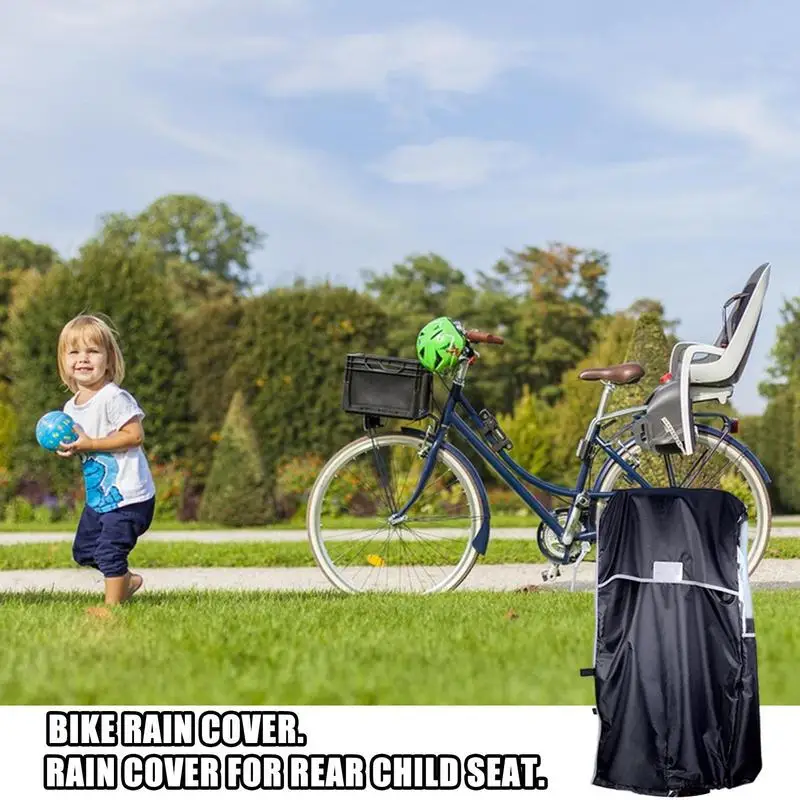 Waterproof Bike Cover Child Seat Canopy Rain Cover Bike Cover Rear Seat Protector Windproof Cover Dust Cover With Transparent