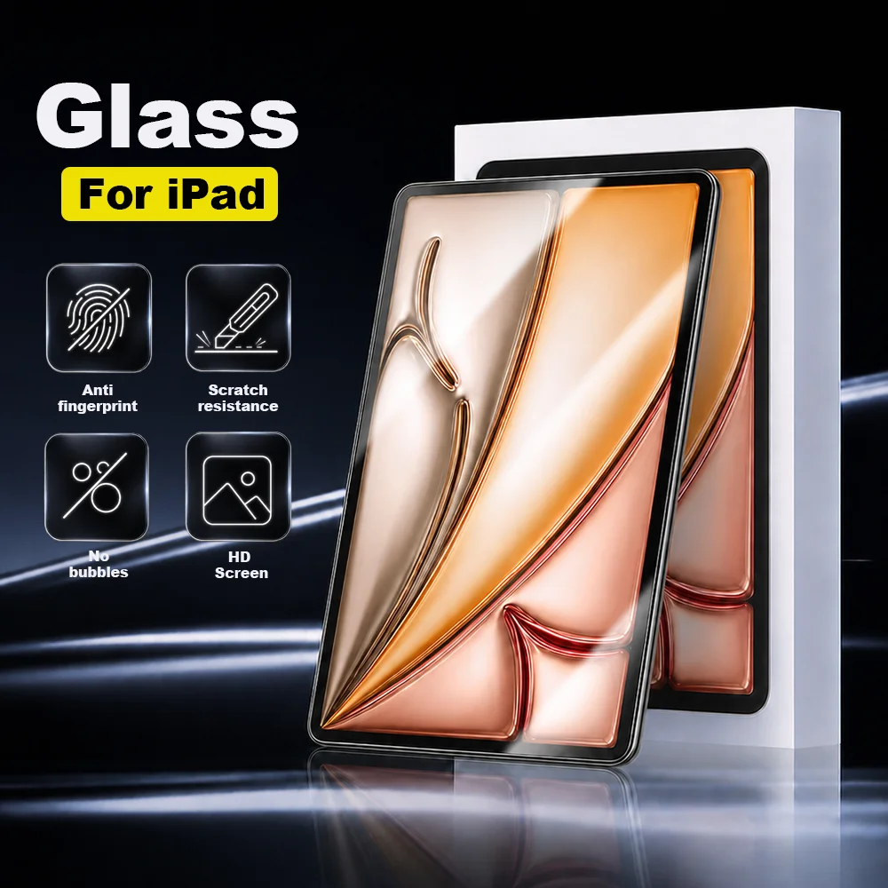 Tempered Glass Screen Protector For iPad Air 11 M4 M3 M2 4 5 A16 11th Pro 12.9 13 M5 9th 10th 10 9 Generation Mini 7 6 10.2 Film