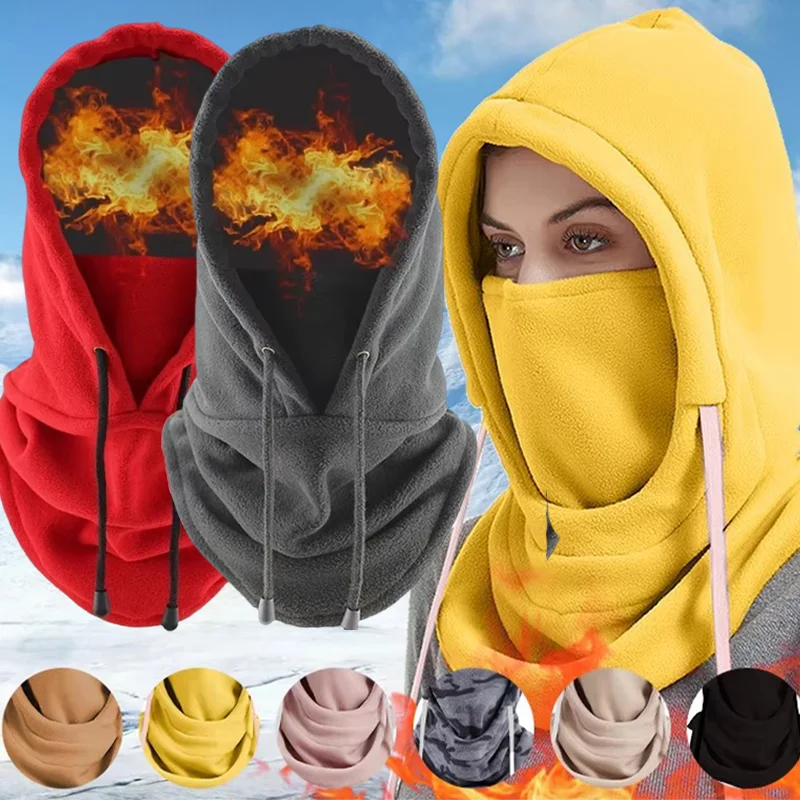 

Outdoor Winter Thermal Fleece Balaclava Scarf Ski Face Mask Neck Warmer Snood Hood Hat Windproof Cold Warmer Riding Cap Sports