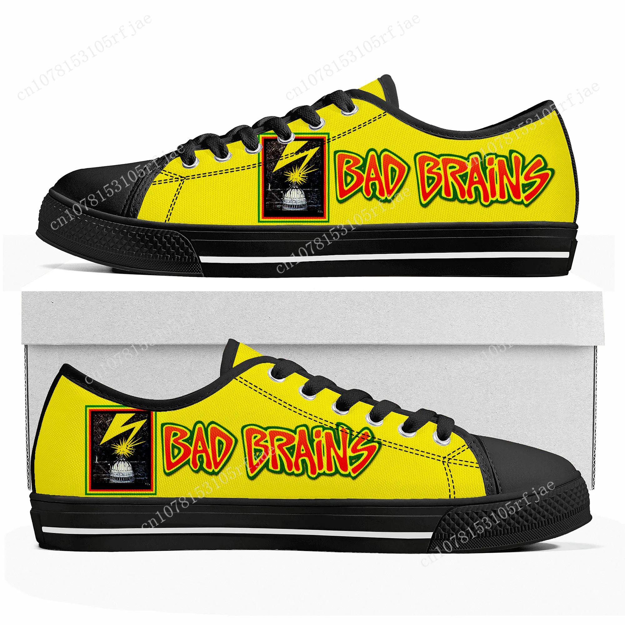 Schlechte Gehirne Punk Rock Band Low Top Sneakers Damen Herren Teenager hochwertige Schuhe lässig maßge schneiderte Canvas Sneaker Schuh