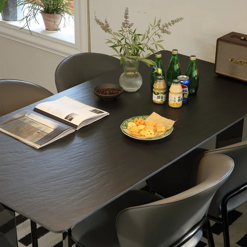 

Dining table Modern simple high-end black acrylic small apartment household rectangular table