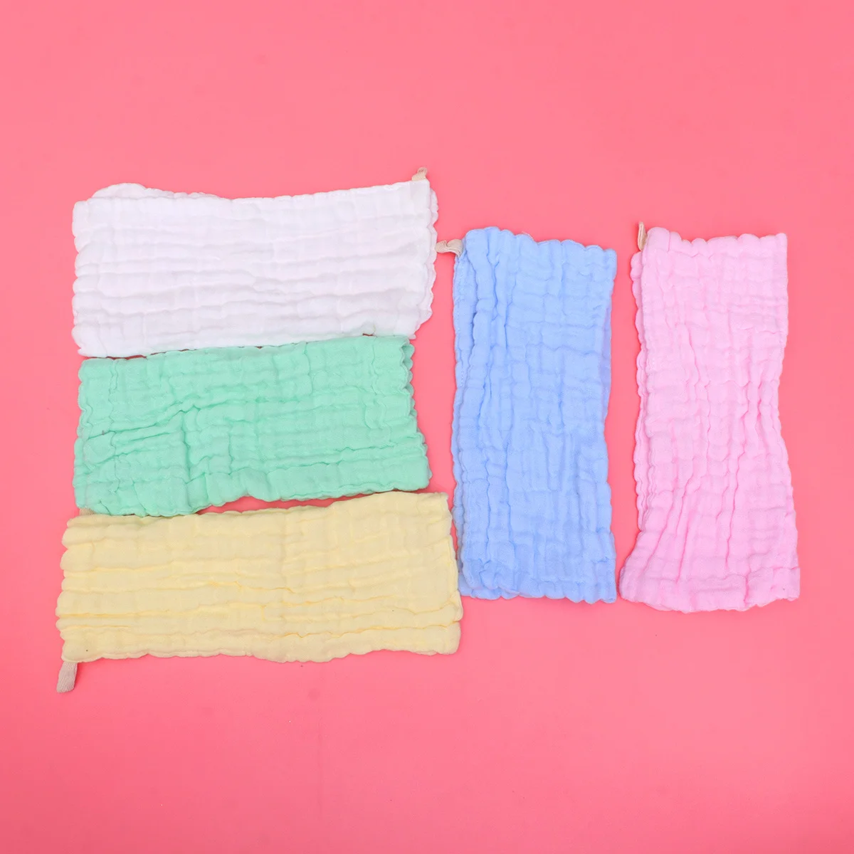 

5Pcs Baby Cotton Face Towels Six Layers Gauze Dry Newborn Bath Square Towels Colorful Kids Handkerchief