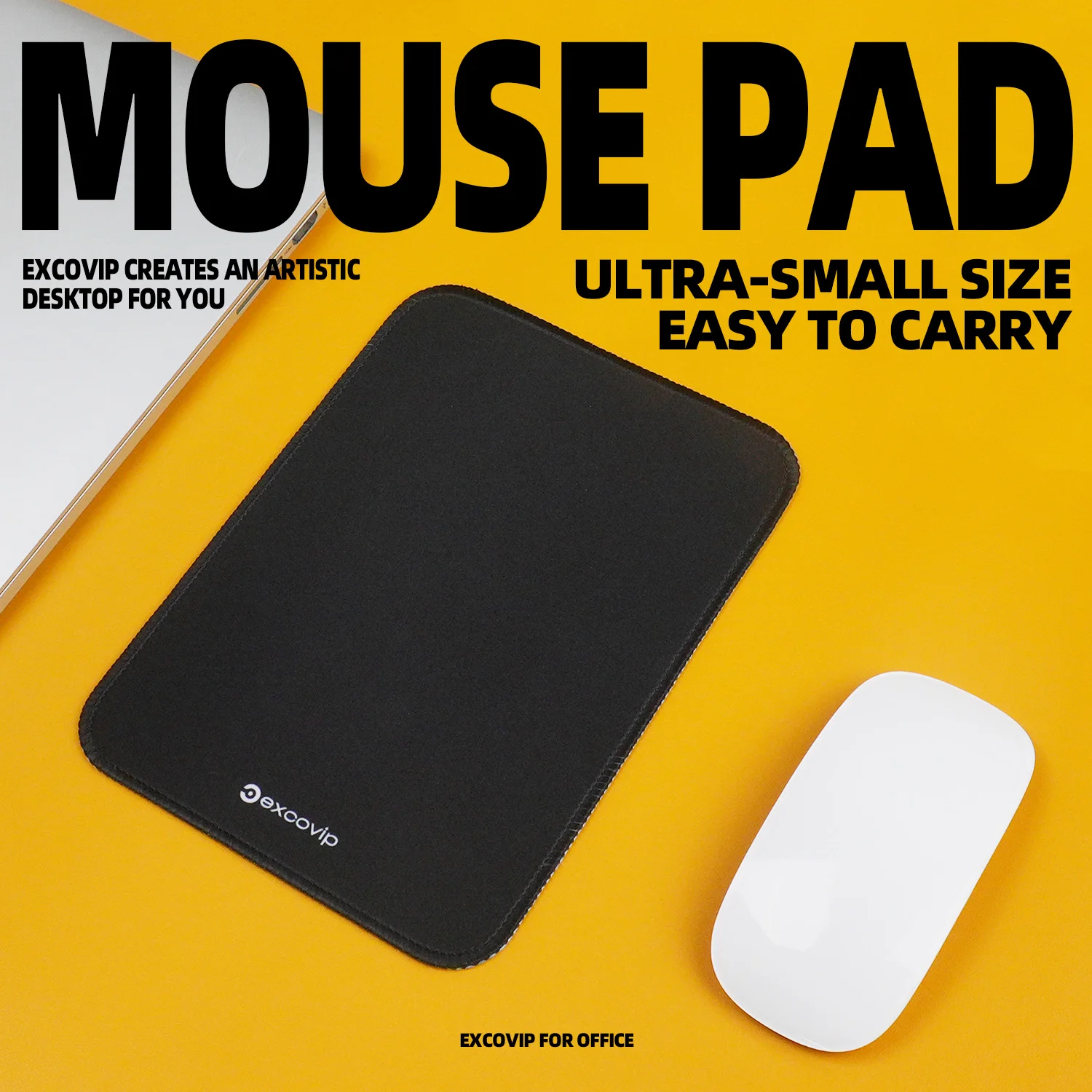 

EXCO Mini Mouse Pad Office Mousepad Small with Stitched Edge Non-Slip Rubber Base for Home Laptop Computer Desk Gaming