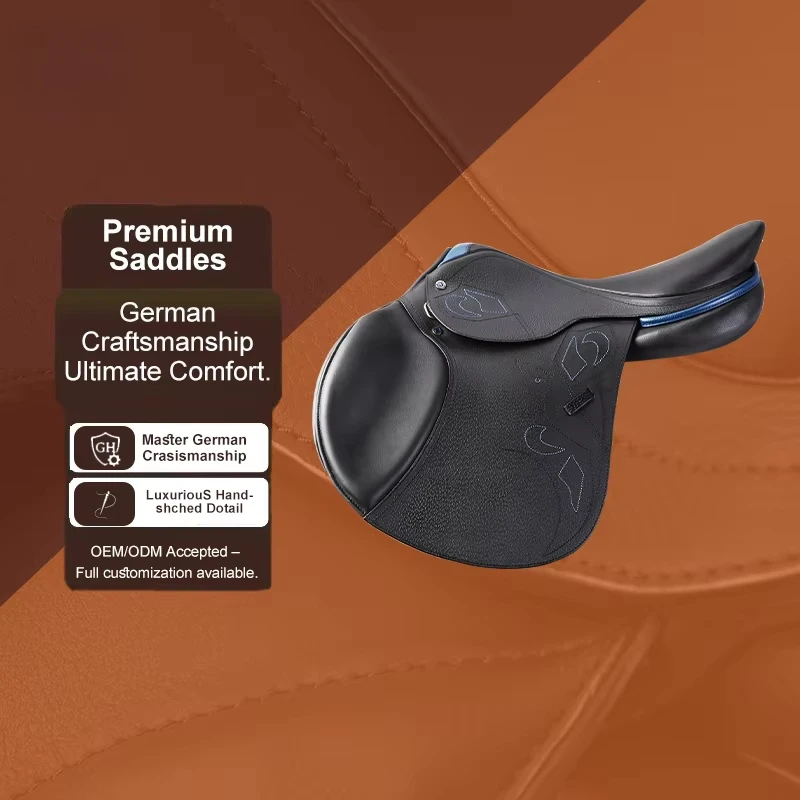 

Седло для конкура Champion Saddle English Jumping Saddle Ryan, кожаное, с пластиковым деревом, регулируемое, с глубоким сиденьем, для тренировок и выступлений.