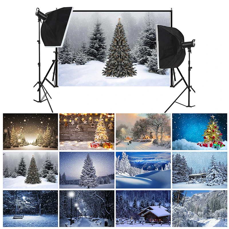 100*150cm/150*225cm Nicht-Woven Winter Weihnachten Kerze Baum Festival Dreamy Weihnachten Kulissen weihnachten Schnee Hintergrund