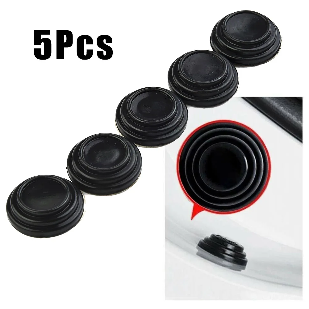 5 Pcs 0.98 Inches Car Shock Stickers Trunk Sound Insulation Pad Thickening Anti-collision Cushion Stickers Exterior Accessories