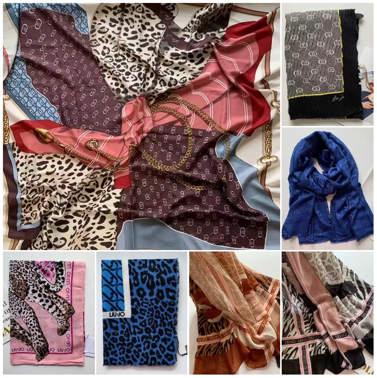 

Italian European and American style original single light luxury scarf with printed letters, sunshade shawl, large size 11
