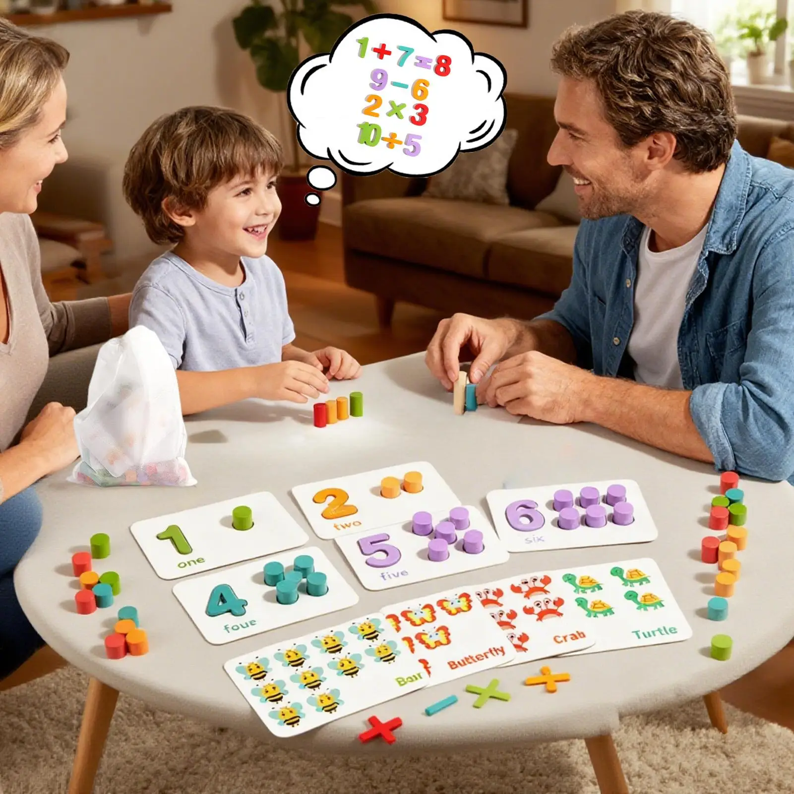 Tellen Peg Board voor kinderen Houten wiskunde Educatief speelgoed Wiskundige manipulaties voor peuters Kleuters Kleuters Kinderen