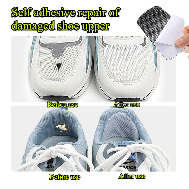 2pc Sneakers Repair Stickers Mesh Shoes Heel Protector Anti-Wear Repair Holes Self-adhesive Patches Insoles Pad Foot Care Insert