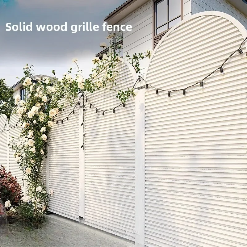 

Outdoor garden anticorrosive wood fence Yard Decorative courtyard partition Solid wood Guardrail grille