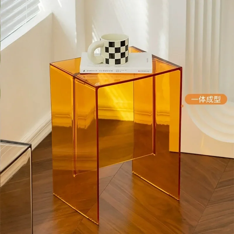 Nordic Style Transparent Acrylic Sofa Coffee Table Bathroom Waterproof Stool Simple Designer Table Living Room Furniture