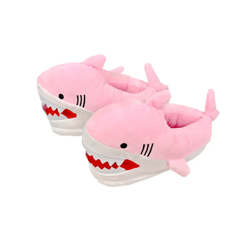 Cute Shark Home Slipper for Womens Winter Autumn Plush Fur Warm Shoes Bedroom Family Slipper Cartoon Indoor Slippers Cotton Fur