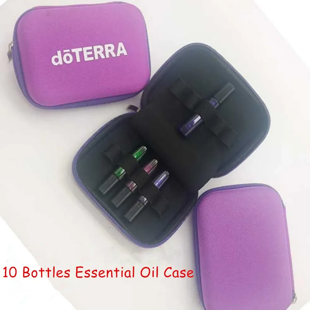 Portable Essential Oil Carrying Case with 10 Slots for 5/10ml Bottles Doterra Aroma Oil Organizer Compact Essential Oil Storage