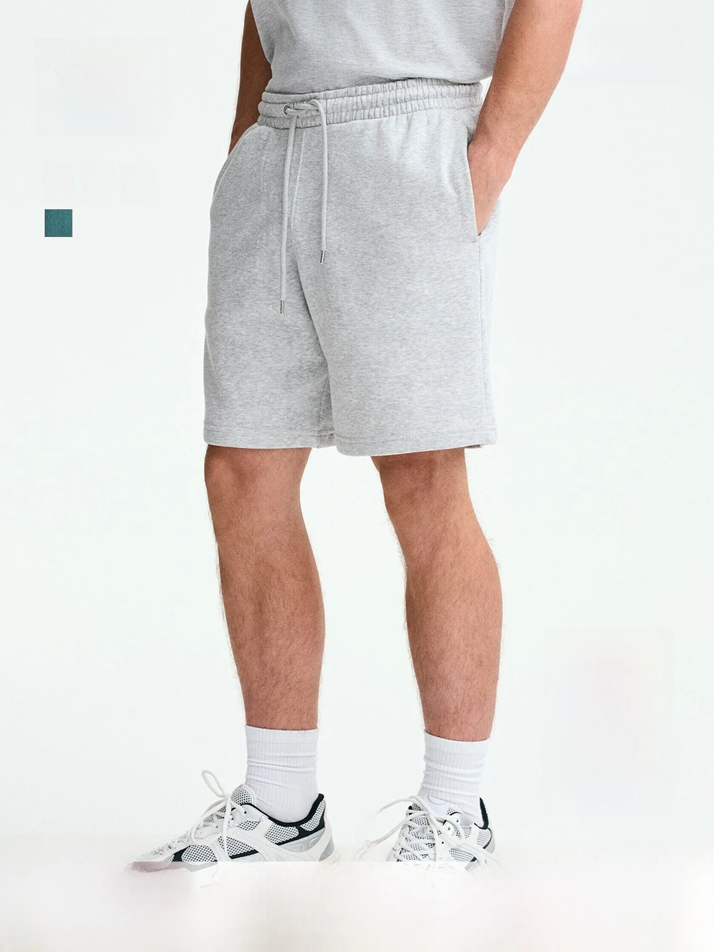 H&M Men's Sport Shorts Elastic Waist Running Pants Standard Fit Summer New Arrival Comfortable Breathable Cotton Blend