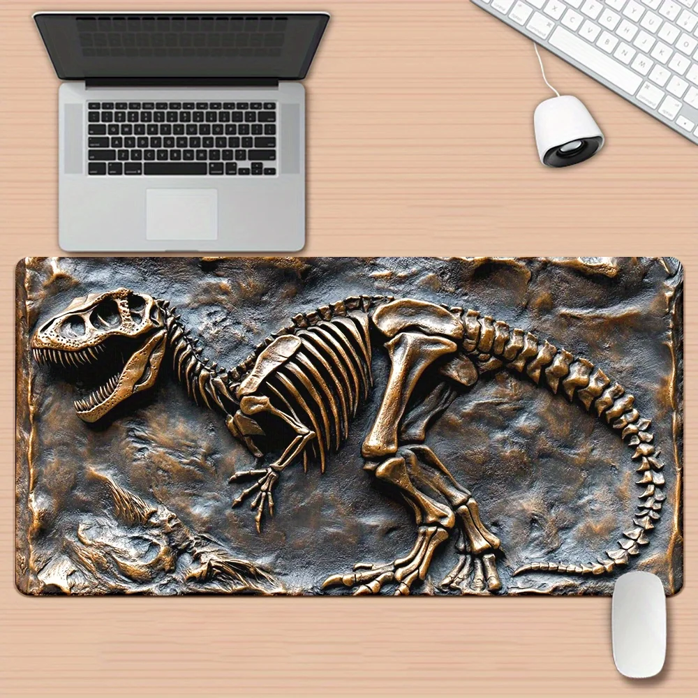 Alfombrilla de ratón grande con diseño fósil de dinosaurio, alfombrilla de escritorio para juegos, alfombrillas de goma antideslizantes, accesorios duraderos para pc, teclado, alfombrillas de ratón extendidas