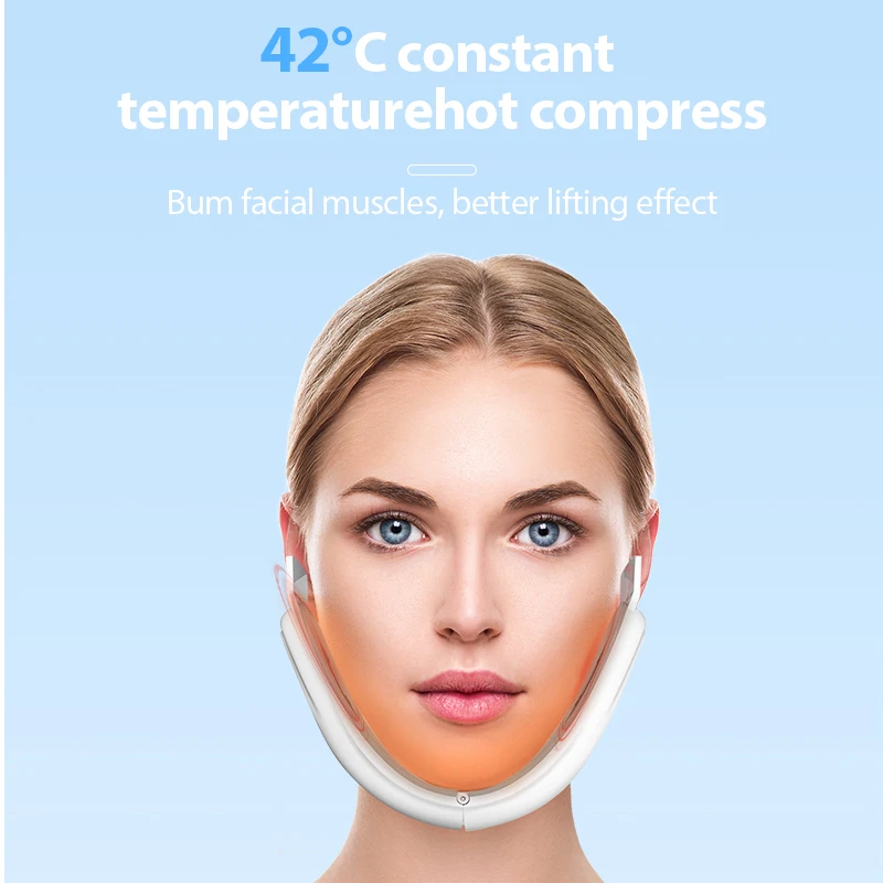 อุปกรณ์ยกกระชับใบหน้าแสงสีแดงฟื้นฟูผิว V เครื่องนวดหน้า Double Chin Lift Up พร้อมรีโมทคอนโทรลเครื่องมือความงามบนใบหน้า