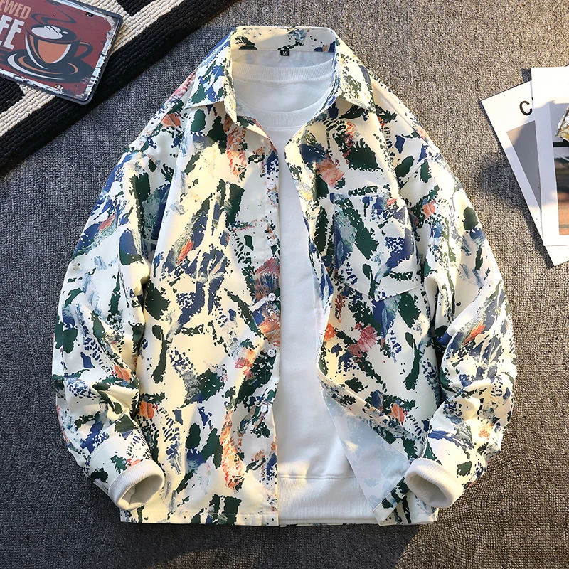 

Men's Streetwear Casual Long Sleeve Blouse Fashion Shirt Streetdress Hombre Male Clothing Spring Autumn Camisa Men's Shirts New