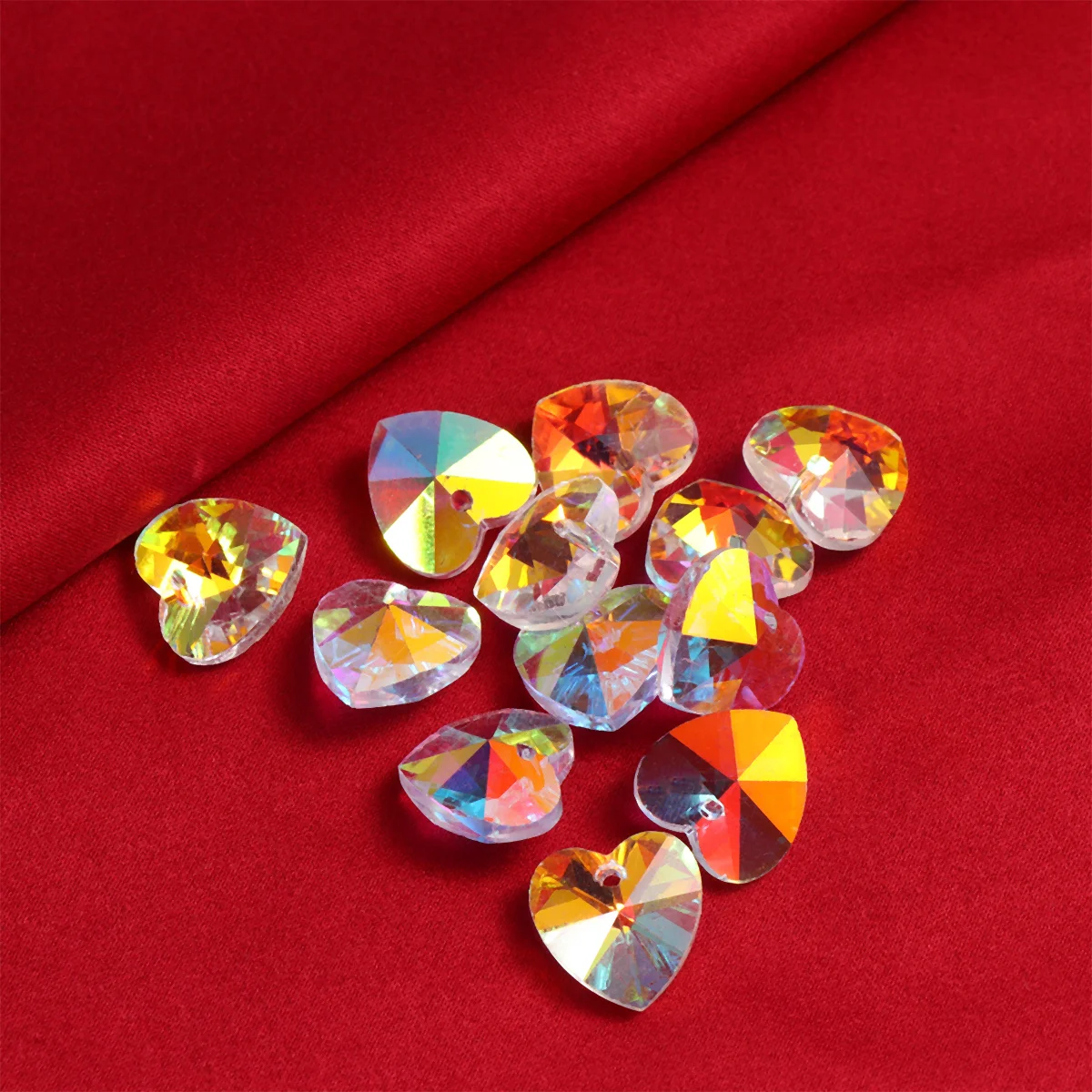 

100 Pcs Stained Glass Diamond Jewelry DIY Pendant Charm Rhinestones Making Pendants