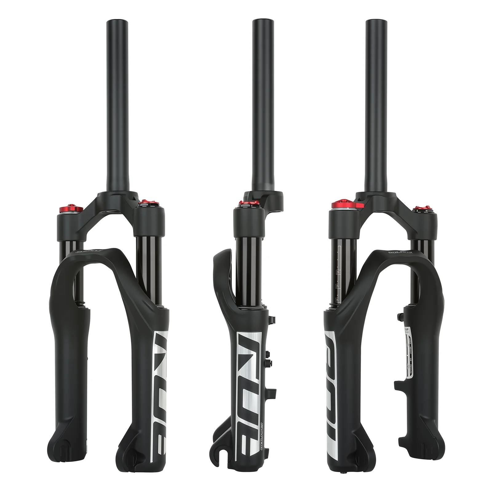 BOLANY 16-Zoll-Fahrrad-Luftfederungsgabel aus Magnesiumlegierung, Kinder-MTB-Vorderradgabel, 9x100mm QR, 80mm Federweg, Scheibenbremse, gerades Rohr