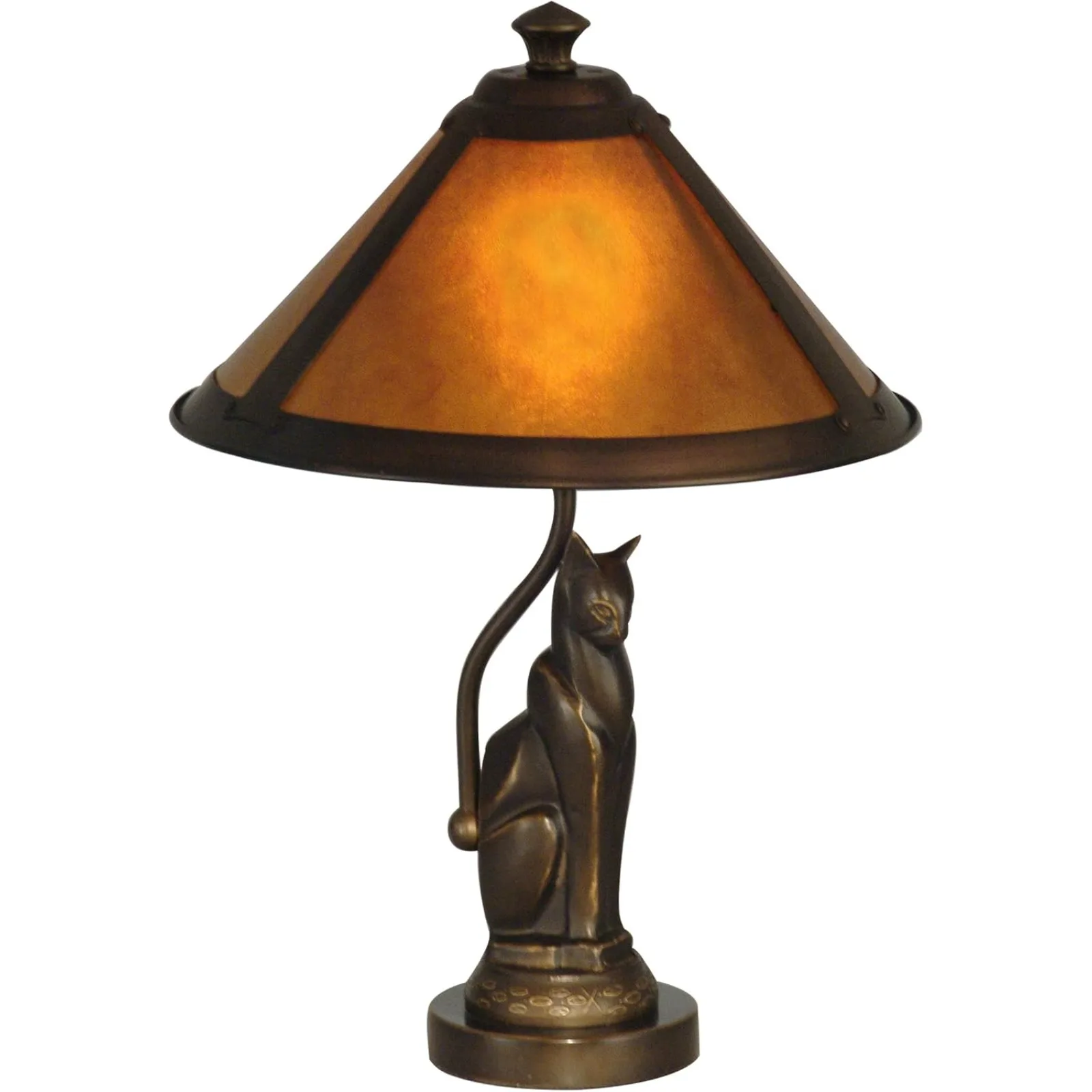 

US TA90197 Ginger Mica Accent Lamp, Antique Bronze 17.00x10.00x10.00