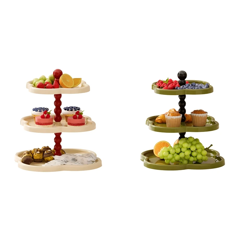 ABBN-Retro Jewelry Rack Fruit Plate Dessert Display Rack Desktop Four-Leaf Ornament Storage Rack