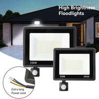 LED PIR Motion Sensor Floodlight Outdoor Wall Light White Light 100W 50W 30W 20W 10W IP66 Waterproof LED Spotlight For Garden