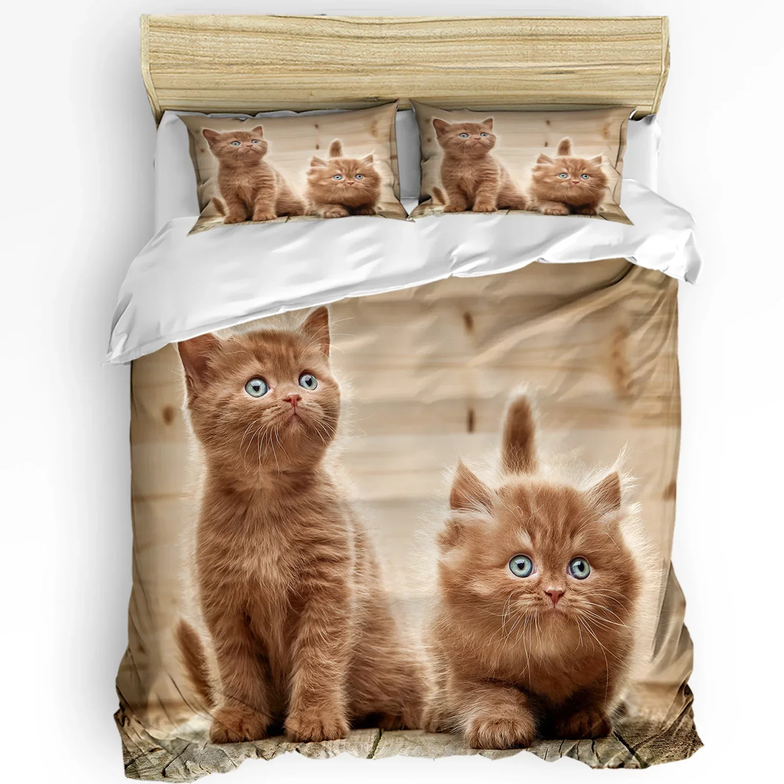 

Cute Pets Cat Duvet Cover Bed Bedding Set For Double Home Textile Quilt Cover Pillowcases Bedroom Bedding Set (No Sheet)