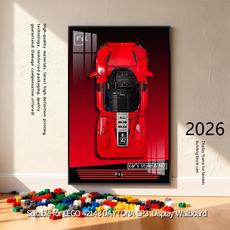 

2026 NEW Display Wallboard Suitable for LEGO 42143DAYTONA SP3 building block car model Wall Mount Display Photo Frame