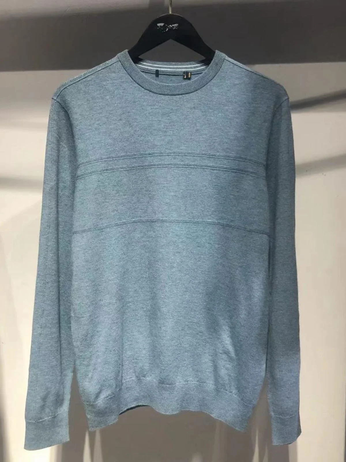 

Молодежный вязаный свитер, однотонный, осенне-зимний, шерстяной, облегающий круглый пуловер Ne Pullover Faion Urban Sle Long Sve Thiened Ma...